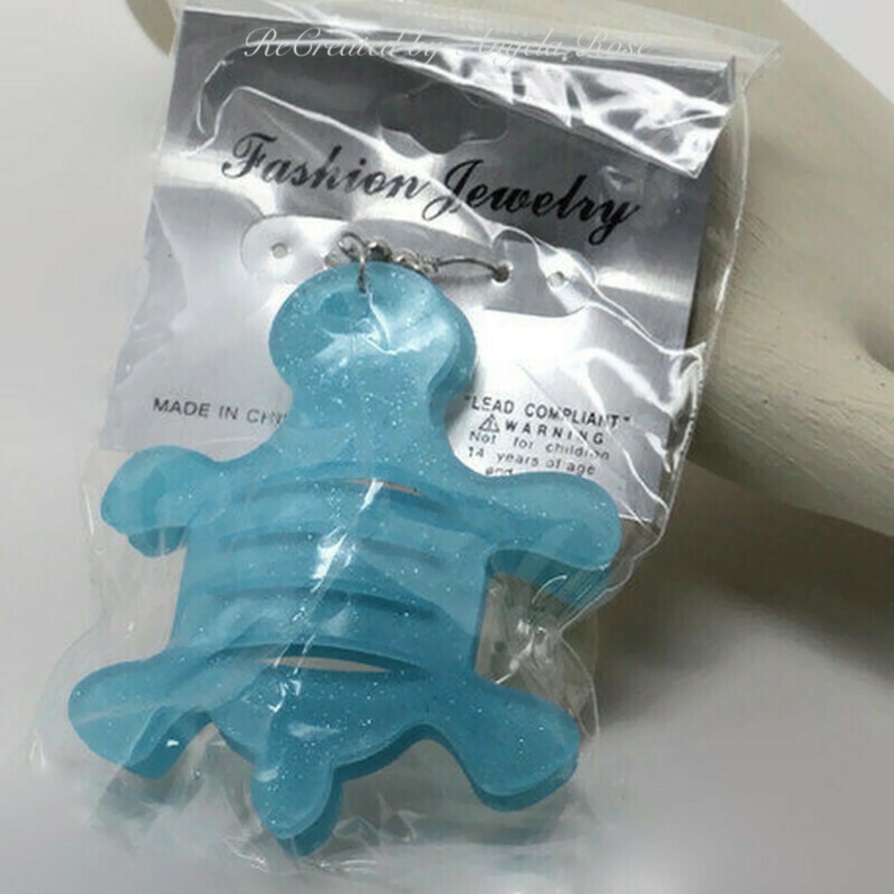Turtle Earrings Blue